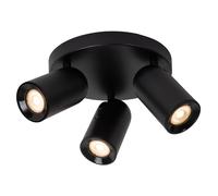 Lucide Punch 3 Light Plate Spotlight Fitting In Black Finish