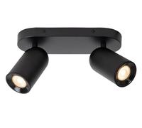 Lucide 'PUNCH' Dimmable Tiltable Adjustable Twin Ceiling Spotlight 2xGU10 in Black Lucide Black