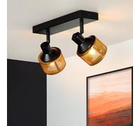 Lucide Rafa 2 Light Ceiling Spotlight Bar - Black