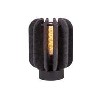Lucide Rafal textile table lamp, Ø 23 cm, grey, E27