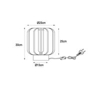 Lucide Rafal textile table lamp, Ø 23 cm, grey, E27
