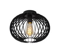 Lucide Lucide Reda Single Light Flush Ceiling Fitting In Black Finish
