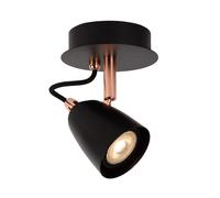 Lucide Ride LED Single Spotlight - Black & Copper