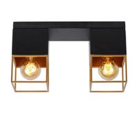 Lucide Rixt Modern Flush Ceiling Light - 2Xe27 - Black