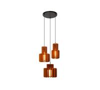 Lucide Rollo Pendant Light - 3Xe27 - Terracotta, Orange