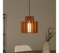 Lucide Rollo hanging light, terracotta, Ø 31 cm, fabric/metal/glass
