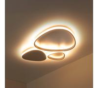 Lucide Samling LED ceiling lamp, length 62 cm, taupe, metal