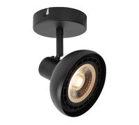 Lucide Sensas Single Light Ceiling Spotlight In Black Finish
