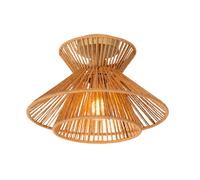 Lucide Tasman Single Light Large Flush Fitting In Natural Finish