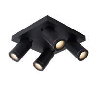 Lucide Taylor Modern Ceiling Spotlight Bathroom - Led Dim To Warm - Gu10 - 4X5W 2200K/3000K - Ip44 - Black