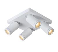 Lucide Taylor Modern Ceiling Spotlight Bathroom - Led Dim To Warm - Gu10 - 4X5W 2200K/3000K - Ip44 - White, White