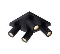 Lucide Taylor Modern Ceiling Spotlight Bathroom - Led Dim To Warm - Gu10 - 4X5W 2200K/3000K - Ip44 - Black