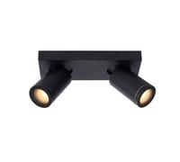 Lucide Taylor Modern Twin Ceiling Spotlight Bathroom - Led Dim To Warm - Gu10 - 2X5W 2200K/3000K - Ip44 - Black