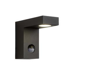 Lucide Texas-Ir Modern Wall Spotlight Outdoor, Pir Sensor - Led - 1X7W 3000K - Ip54 - Anthracite