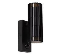 Lucide Timbala Outdoor Up & Down Wall Light With Pir Sensor Black