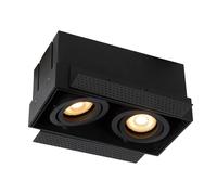 Lucide 'TRIMLESS' Dimmable Rotatable Indoor Twin Recessed Downlight 2xGU10 in Black Lucide Black
