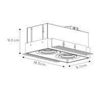 Lucide Trimless recessed spotlight, 2-bulb, black