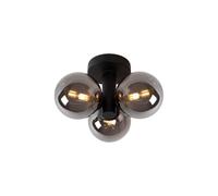 Lucide Trudy Modern Flush Ceiling Light Bathroom 28Cm - 3Xg9 - Ip44 - Black