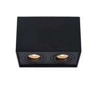 Lucide 'TUBE' Dimmable Surface Mounted Rectangle Ceiling Spotlight 2xGU10 in Black Lucide Black