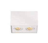 Lucide 'TUBE' Dimmable Surface Mounted Rectangle Ceiling Spotlight 2xGU10 in White Lucide White