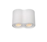 Lucide 'TUBE' Dimmable Tiltable Surface Mounted Ceiling Spotlight 2xGU10 in White Lucide White