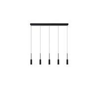 Lucide Tubule 5 Light Integrated LED Bar Ceiling Pendant in Black Finish