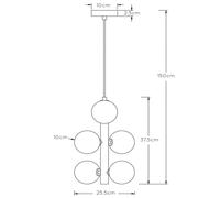 Lucide Tycho 6 Light Ceiling Pendant - Black