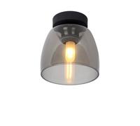 Lucide Tyler bathroom ceiling light, black/smoke grey