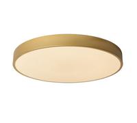 Lucide Unar Modern Flush Ceiling Light 49.5Cm- Led Dim. - 1X36W 2700K - 3 Stepdim - Matt Gold, Brass