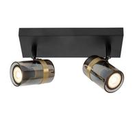 Lucide Upton Glass 2 Light Spotlight Plate - Smoked Grey