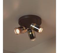 Lucide Upton Glass 3 Light Spotlight Plate - Smoked Grey
