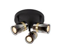 Lucide Upton Glass 3 Light Spotlight Plate - Smoked Grey
