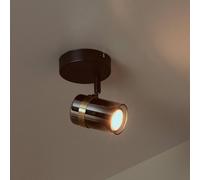 Lucide Upton Glass Single Ceiling Spotlight - Smoked Grey