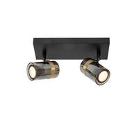 Lucide Upton Glass 2 Light Spotlight Plate - Smoked Grey