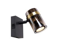 Lucide Upton Glass Single Wall Spotlight - Smoked Grey