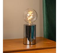 Lucide Vivo rechargeable table lamp, chrome-coloured, height 22 cm, metal