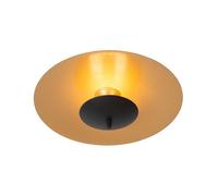 Lucide Vulcan LED ceiling light, black/gold, Ø 35 cm, dimmable
