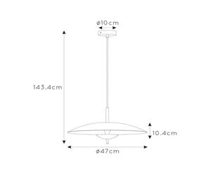 Lucide Vulcan LED pendant light, black/gold, Ø 47 cm, dimmable