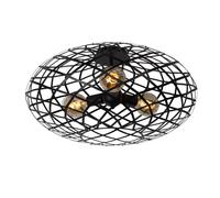 Lucide Wolfram 650 Flush Ceiling Light - Black