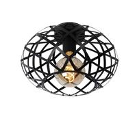 Lucide Wolfram - Flush Ceiling Light - 30 cm - 1xE27 - Black