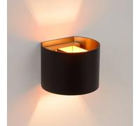 Lucide LED wall light Xio, width 13 cm, black
