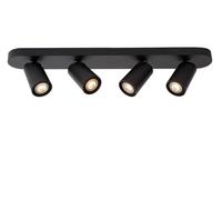 Lucide Xyrus Modern Ceiling Spotlight Bar - LED Dim To Warm - Gu10 - 4X5W 2200K/3000K - Black, Black