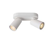 Lucide Xyrus Modern Twin Ceiling Spotlight - Led Dim To Warm - Gu10 - 2X5W 2200K/3000K - White