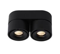Lucide Yumiko Modern Surface Mounted Ceiling Spotlight - 7,8Cm - LED Dim. - 2X8W 2700K - Black, Black