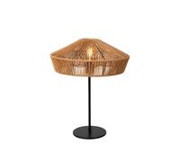 'YUNKAI' Dimmable Stylish Indoor Decor Rattan Desk Table Lamp 1xE27 Lucide Brown One Size