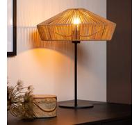 'YUNKAI' Dimmable Stylish Indoor Decor Rattan Desk Table Lamp 1xE27 Lucide Brown One Size
