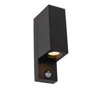 LUCIDE ZARO IR - Wall Spotlight/Wall Light Indoor/Outdoor - 2xGU10 - IP65 - Motion & Day/Night Sensor (deactivatable) - Black