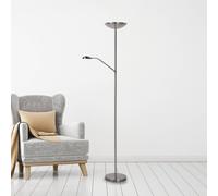 Lucide ZENITH LED floor lamp, chrome, 2-bulb, height 180 cm, metal, dimmable