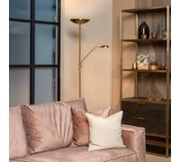 Lucide ZENITH LED floor lamp, gold, 2-bulb, height 180 cm, metal, dimmable