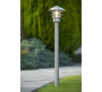 New LucideTall 100cm 1m Path Outdoor Lamp Post IP44 Satin Chrome Silver RRP £159